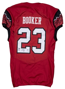 2014 Devontae Booker Game Used and Signed/Inscribed Utah Utes Home Jersey (PSA/DNA)